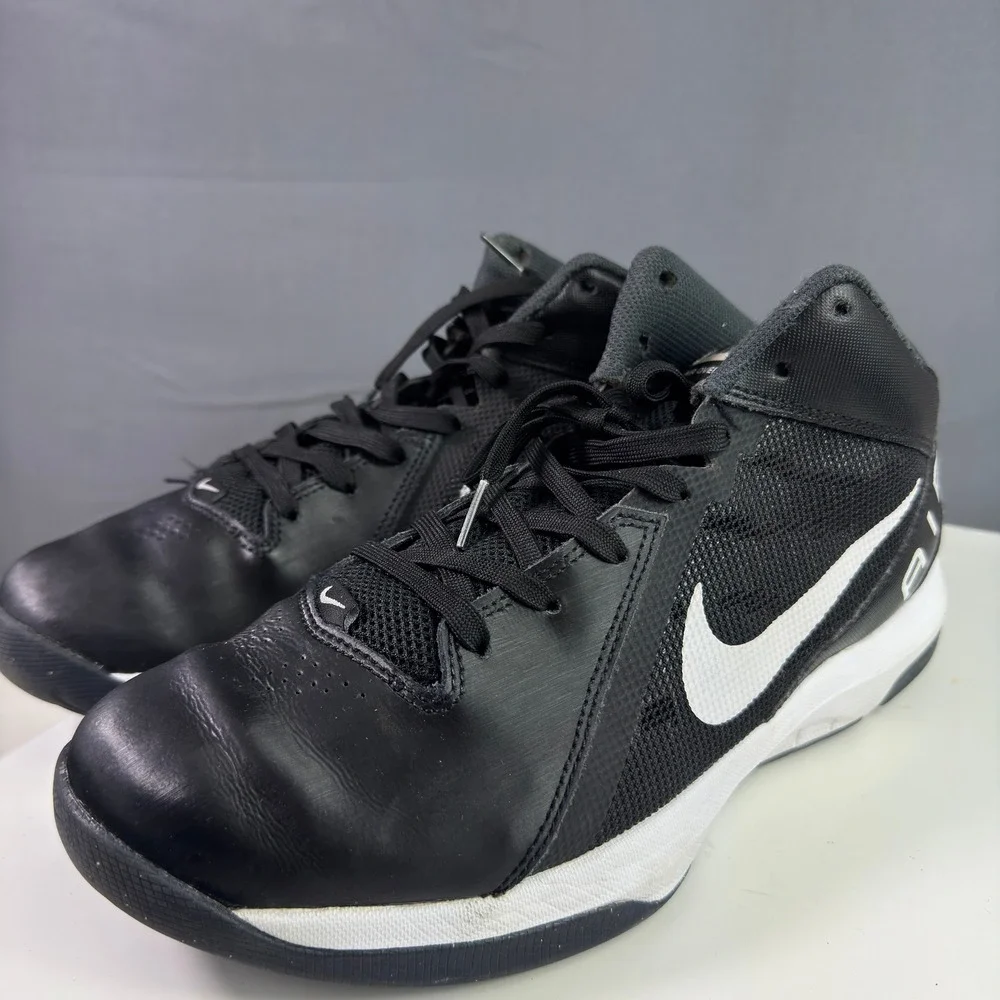 Nike Air Overplay IX Basketball Shoes Mens 10 Black White 832218-001 Mid Top
